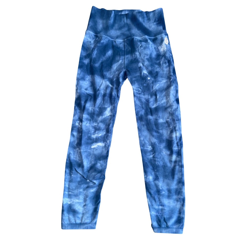 Free People FP Movement Good Karma Leggings Womens M/L Blue Tie Dye Excellent